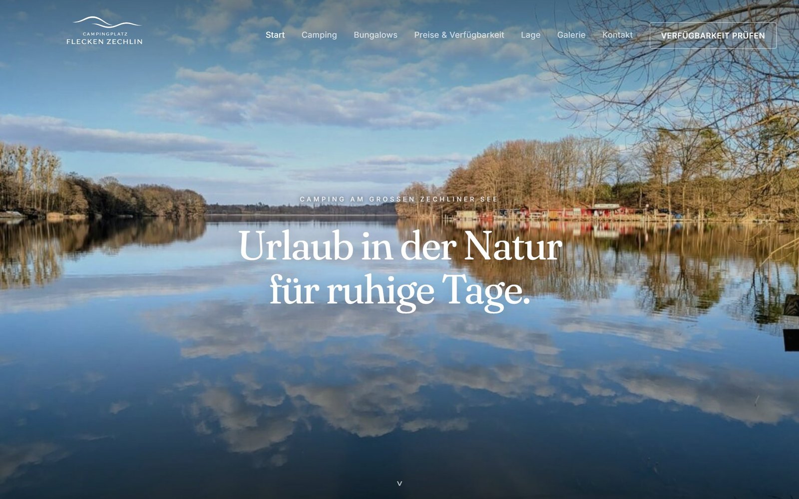 Website Campingplatz Flecken Zechlin am Grossen Zechliner See