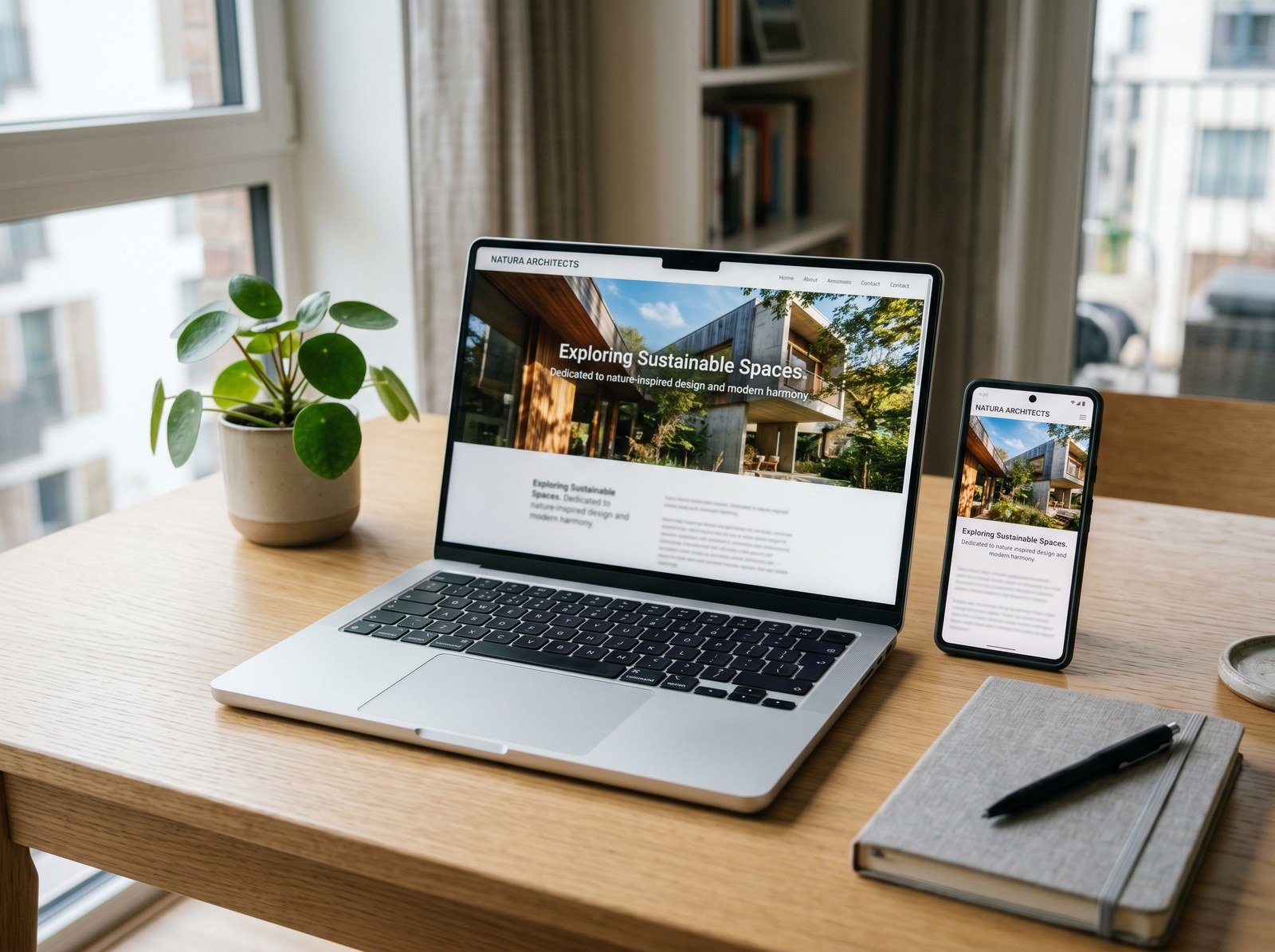 Moderne Webseite auf Laptop und Smartphone